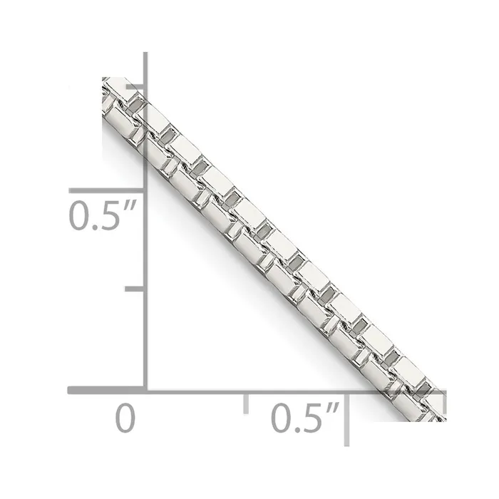 TreasureFineJewelers Rings Sterling Silver 25mm Box Chain