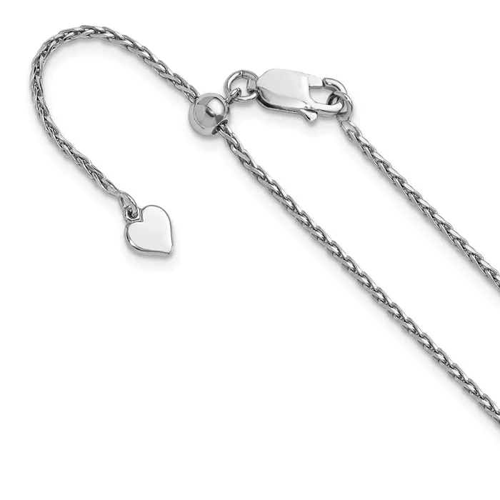 TreasureFineJewelers Rings Sterling Silver Adjustable 15mm Dimondcut Spiga Chain TreasureFineJewelers Rings Sterling Silver Adjustable 15mm Dimondcut Spiga Chain