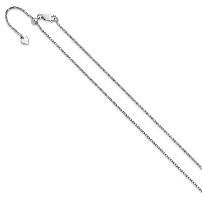 TreasureFineJewelers Rings Sterling Silver Adjustable 15mm Dimondcut Spiga Chain