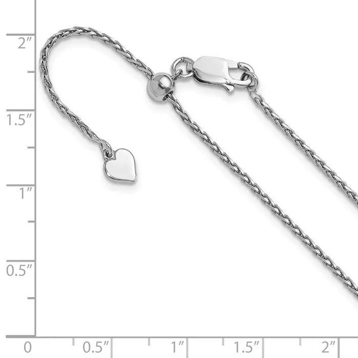 TreasureFineJewelers Rings Sterling Silver Adjustable 15mm Dimondcut Spiga Chain