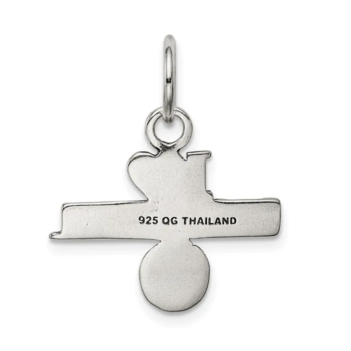 TreasureFineJewelers Rings Sterling Silver Antique I heart Basketball Charm