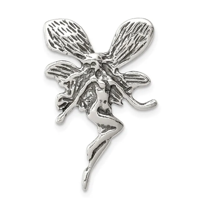TreasureFineJewelers Rings Sterling Silver Antiqued Fairy Chain Slide