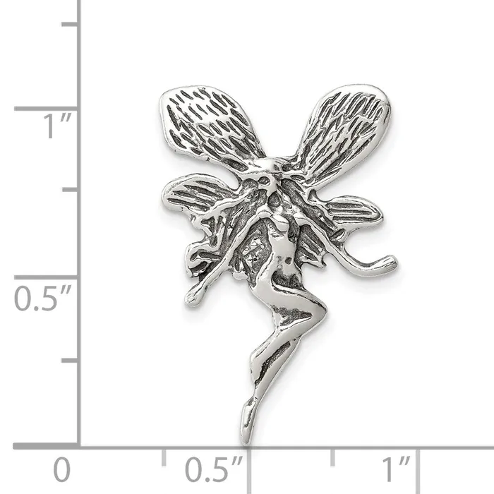TreasureFineJewelers Rings Sterling Silver Antiqued Fairy Chain Slide