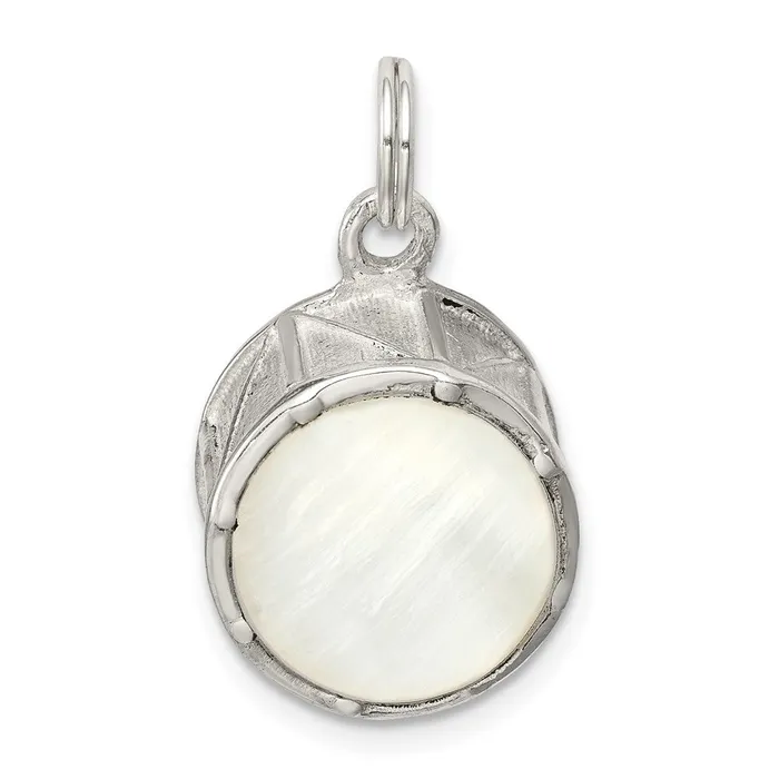 TreasureFineJewelers Rings Sterling Silver Drum Charm