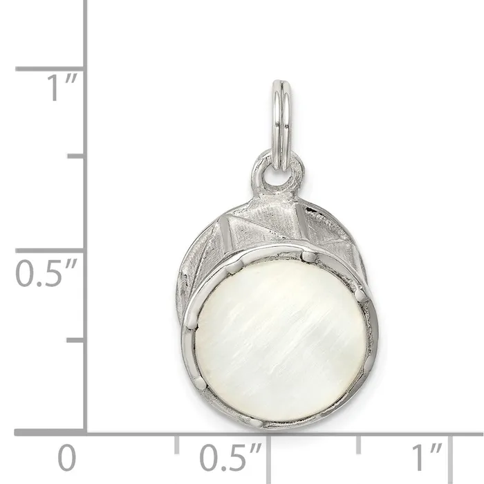 TreasureFineJewelers Rings Sterling Silver Drum Charm
