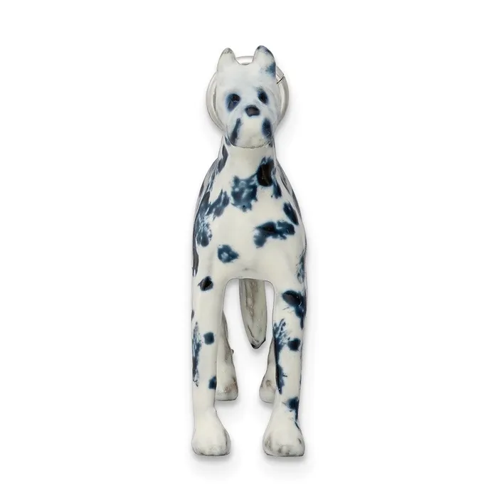 TreasureFineJewelers Rings Sterling Silver Enameled Great Dane Charm