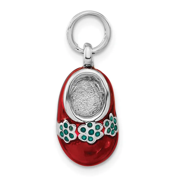 TreasureFineJewelers Rings Sterling Silver Enameled Shoe Charm