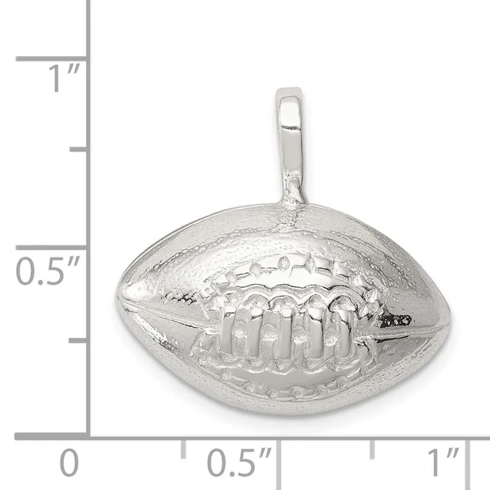 TreasureFineJewelers Rings Sterling Silver Football Charm