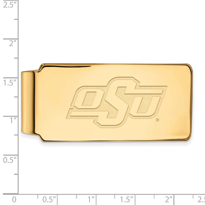 TreasureFineJewelers Rings Sterling Silver Goldplated Oklahoma State University OSU Money Clip