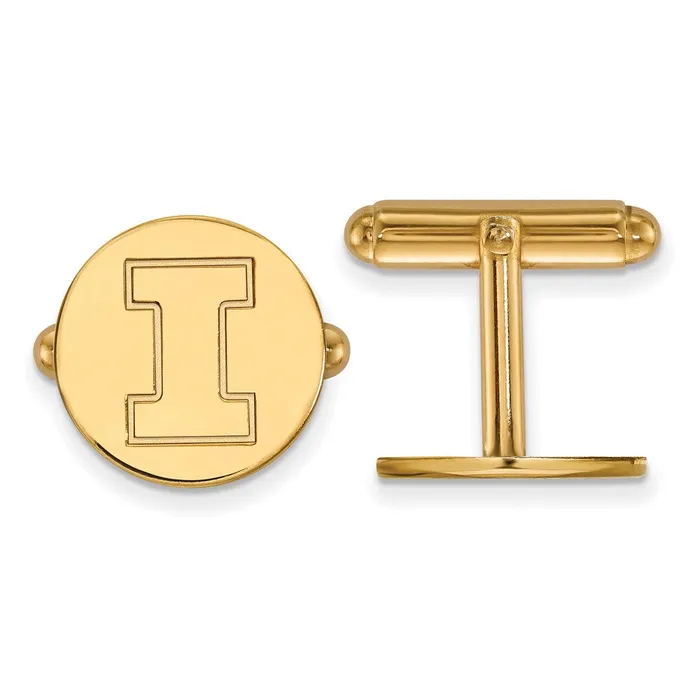 TreasureFineJewelers Rings Sterling Silver Goldplated University of Illinois Letter I Cuff Links TreasureFineJewelers Rings Sterling Silver Goldplated University of Illinois Letter I Cuff Links