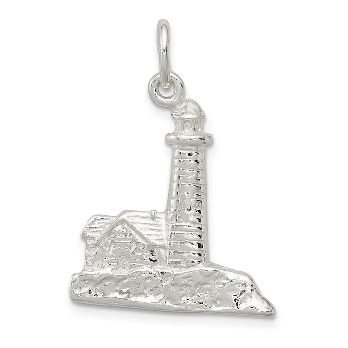 TreasureFineJewelers Rings Sterling Silver Lighthouse Charm