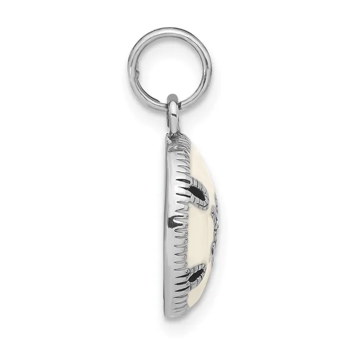 TreasureFineJewelers Rings Sterling Silver Marcasite White Enameled Sanddollar Charm