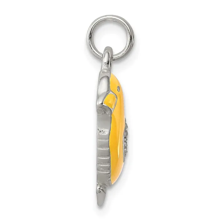 TreasureFineJewelers Rings Sterling Silver Preciosa Crystal Enameled Yellow Baby Chick Charm
