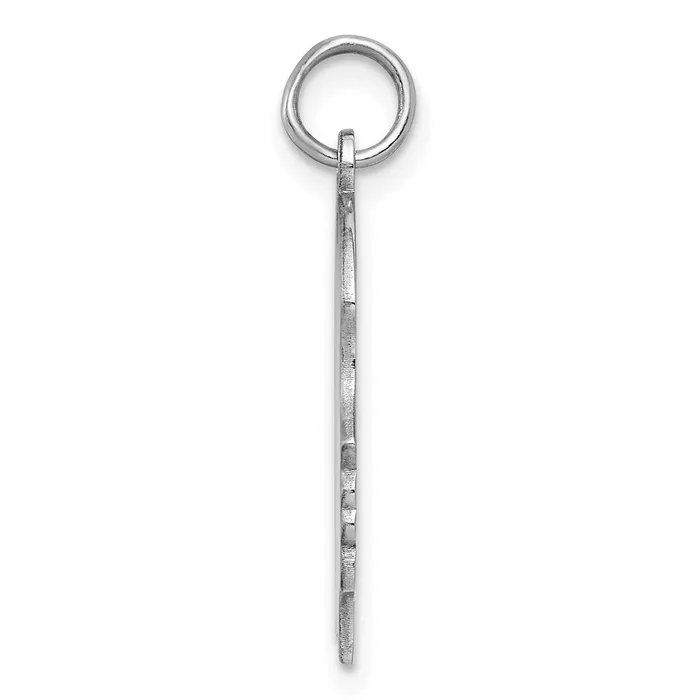 TreasureFineJewelers Rings Sterling Silver Rhodplate Eng Girl Polished FrontSatin Back Disc Charm