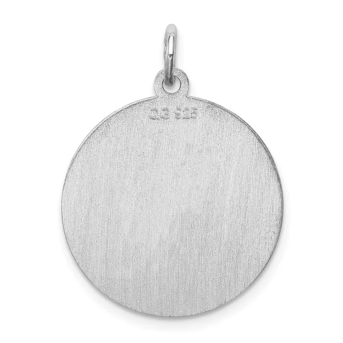 TreasureFineJewelers Rings Sterling Silver Rhodiumplated Boston Terrier Disc Charm