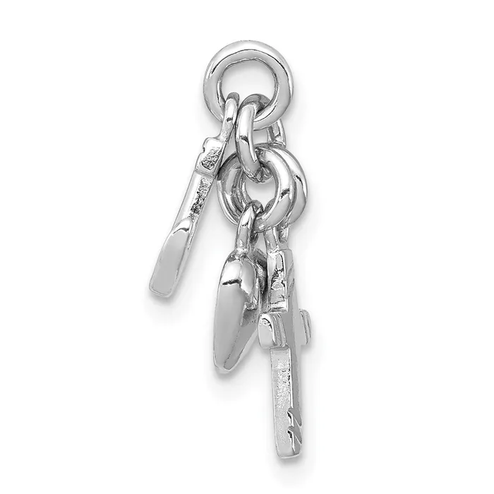 TreasureFineJewelers Rings Sterling Silver Rhodiumplated Faith Hope Charity Charm