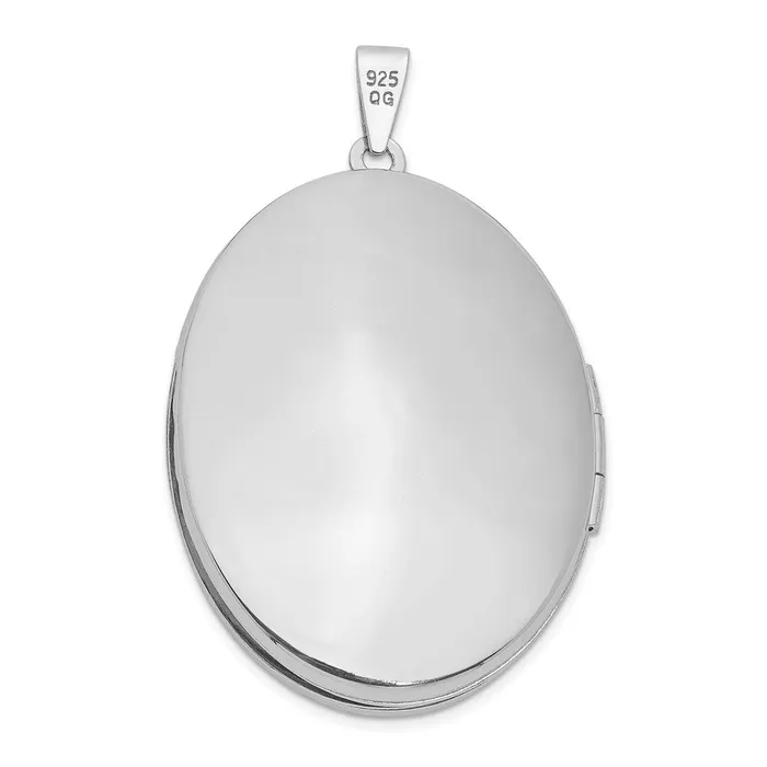 TreasureFineJewelers Rings Sterling Silver Rhodiumplated Scroll Design Oval 6Frame Family Locket