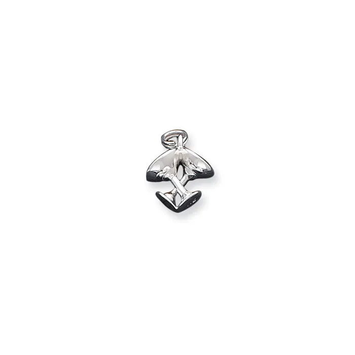 TreasureFineJewelers Rings Sterling Silver Toasting Glasses Charm