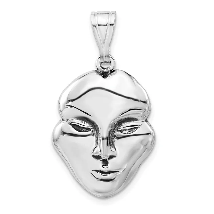 TreasureFineJewelers Sterling Silver Antiqued Face Pendant Necklaces
