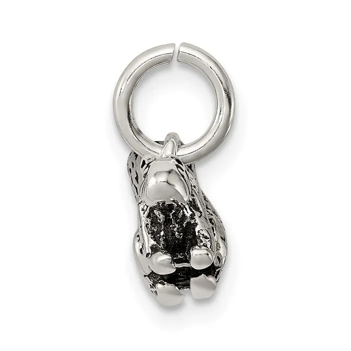 TreasureFineJewelers Sterling Silver Antiqued Squirrel Charm Rings