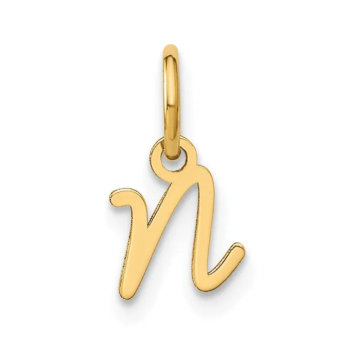 TreasureFineJewelers Sterling Silver Goldplated Upper case Letter N Initial Charm Necklaces TreasureFineJewelers Sterling Silver Goldplated Upper case Letter N Initial Charm Necklaces