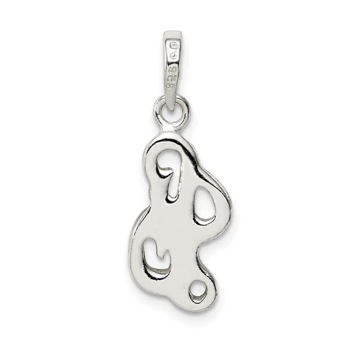TreasureFineJewelers Sterling Silver Letter L Initial Pendant Necklaces