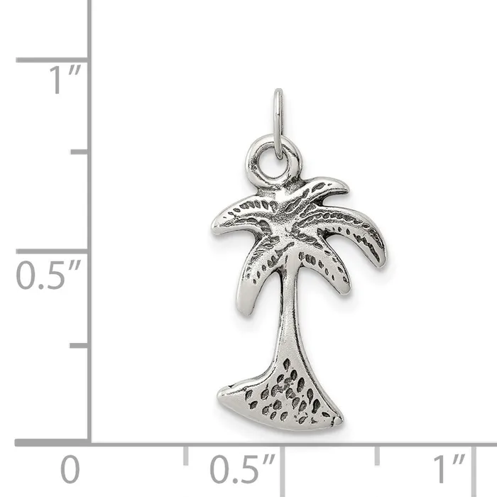 TreasureFineJewelers Sterling Silver Palm Tree Charm Necklaces