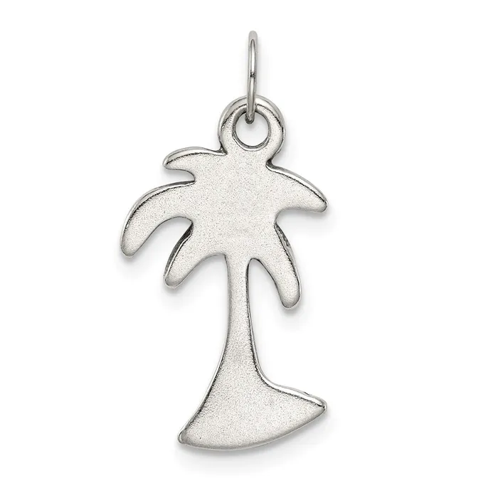 TreasureFineJewelers Sterling Silver Palm Tree Charm Necklaces
