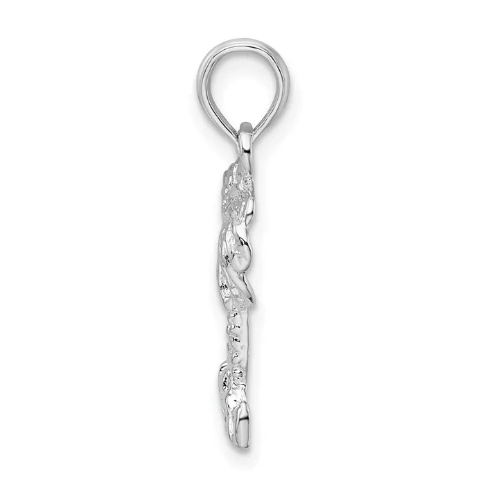 TreasureFineJewelers Sterling Silver Polished Palm Tree Pendant Necklaces