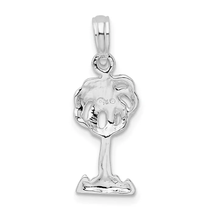 TreasureFineJewelers Sterling Silver Polished Palm Tree Pendant Necklaces