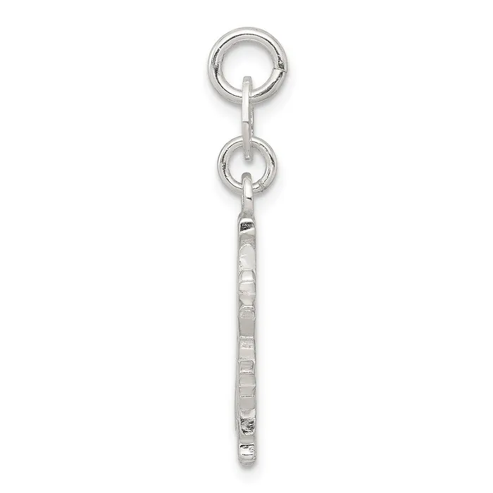 TreasureFineJewelers Sterling Silver Polished Snowflake Charm Rings