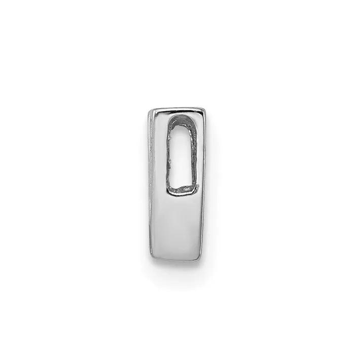 TreasureFineJewelers Sterling Silver Rhodiumplated CZ Letter V Initial Slide Charm Necklaces