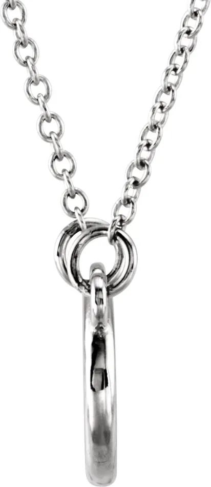 TreasureFineJewelers Sterling Silver Tiny Posh Circle 1618 Necklace Necklaces