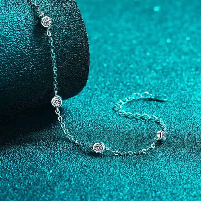 Trendolla Jewelry Bracelets String Bubble Moissan Diamond Bracelet for Women