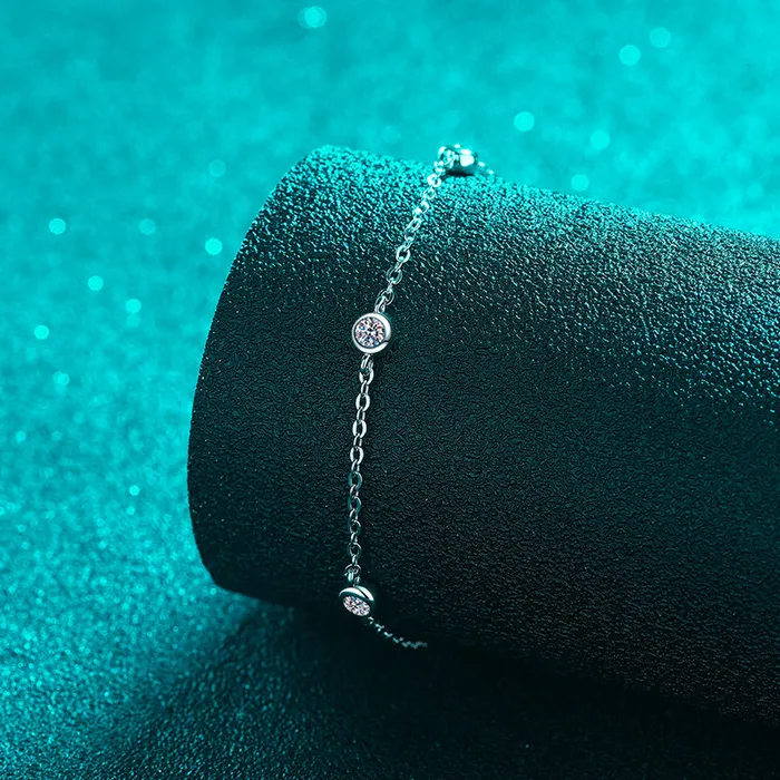 Trendolla Jewelry Bracelets String Bubble Moissan Diamond Bracelet for Women