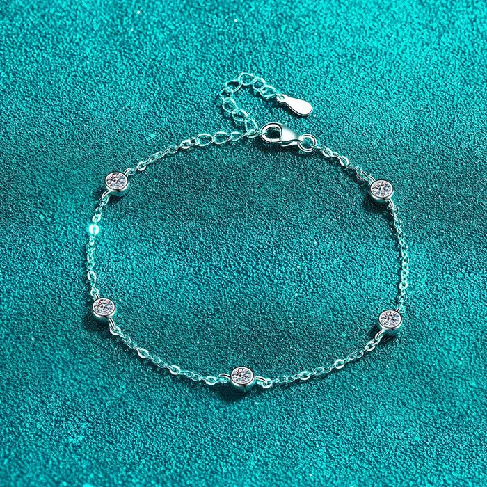 Trendolla Jewelry Bracelets String Bubble Moissan Diamond Bracelet for Women