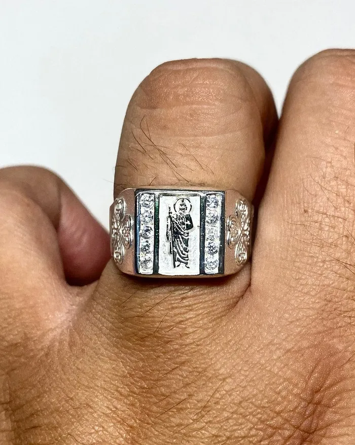 Trendolla Jewelry Rings Silver 925 CZ San Judas Tadeo Ring