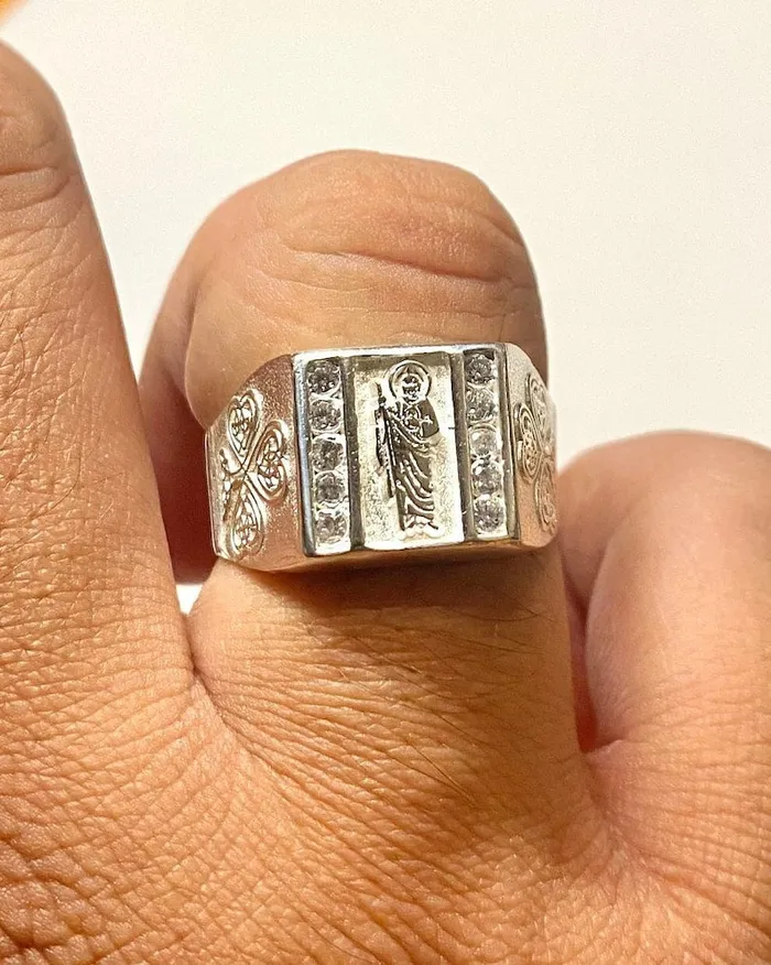 Trendolla Jewelry Rings Silver 925 CZ San Judas Tadeo Ring