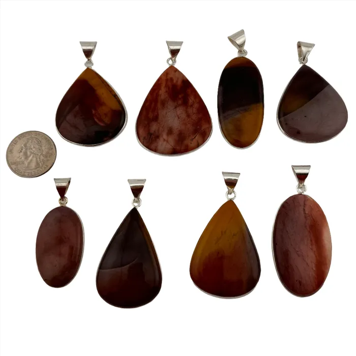 Twin Rocks and Crystals Necklaces Mookaite Jasper Pendant Necklace with a Twin Rocks and Crystals Velvet Box