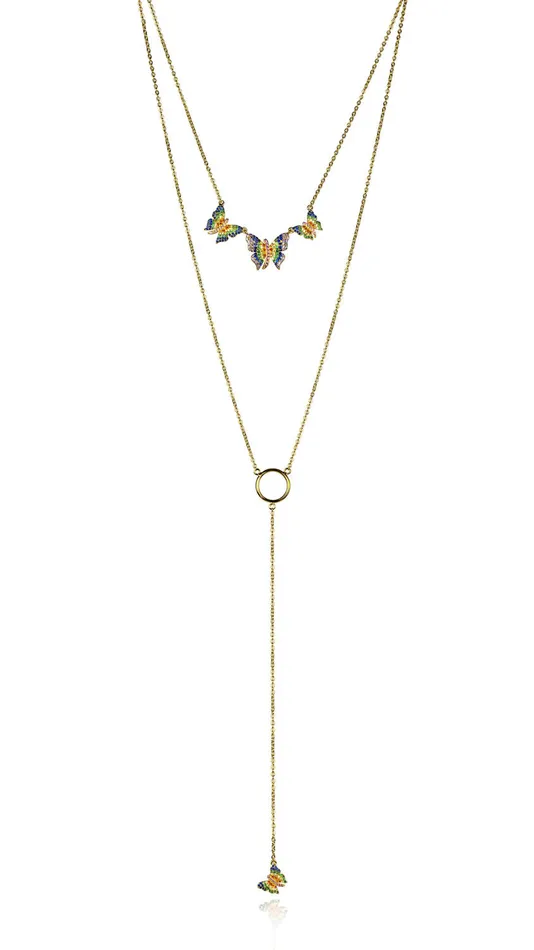 vendorunknown Necklaces BUTTERFLY HOOP NECKLACE
